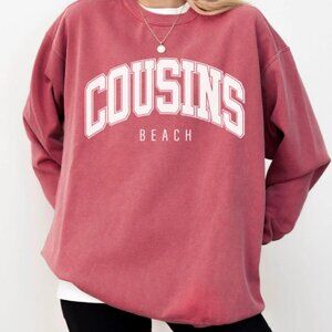 Cousins Beach Comfort Colors Sweatshirt, XL, Crimson